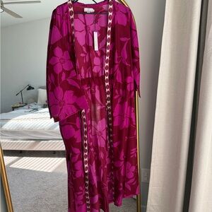 Purple Kimono with Floral Design